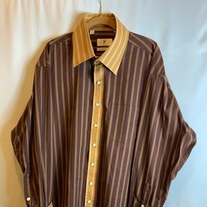 Bare Fox Platinum 100% Cotton Clothing Button Down Men Long Sleeve Shirt Size XL